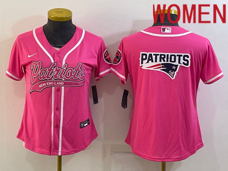 Women New England Patriots Blank Pink 2022 Nike Co branded NFL Jersey